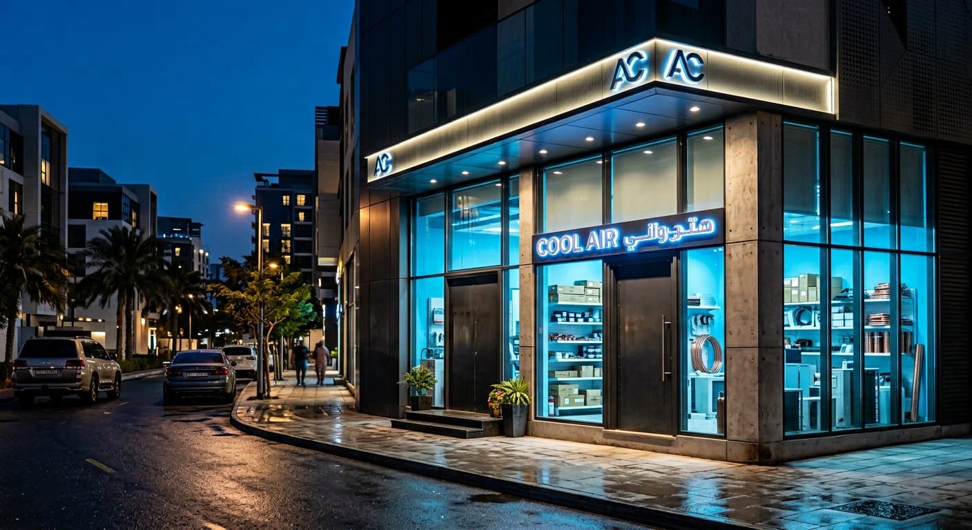 CoolTech storefront at dusk